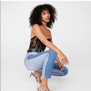 Nastygal Two Toned Colorblock Mom Jeans
